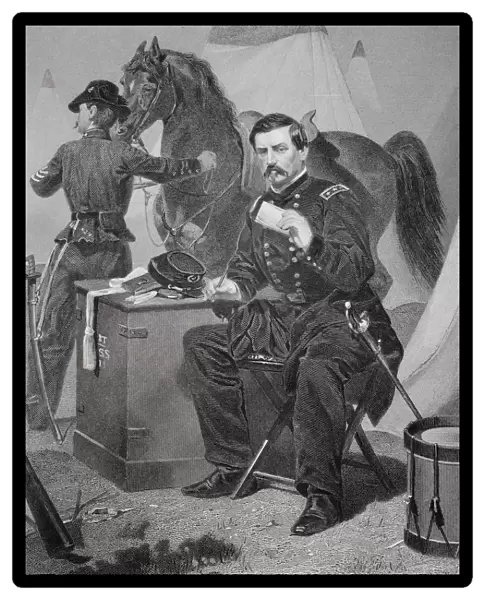 George Brinton Mcclellan 1826 - 1885. Union General During American Civil War. From Painting By Alonzo Chappel