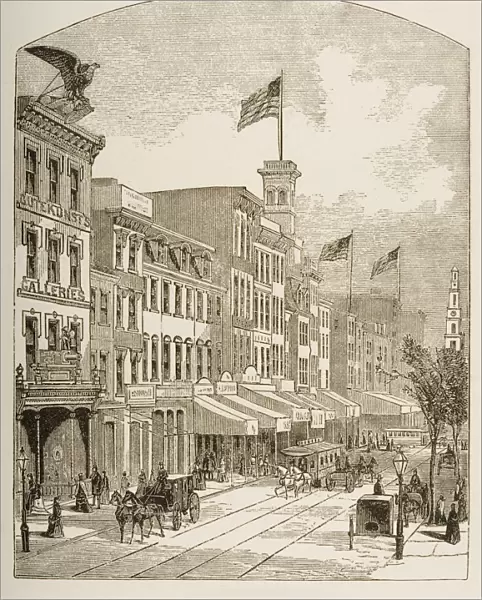 Arch Street Philadelphia Pennsylvania In 1870S. From American Pictures Drawn With Pen And Pencil By Rev Samuel Manning Circa 1880