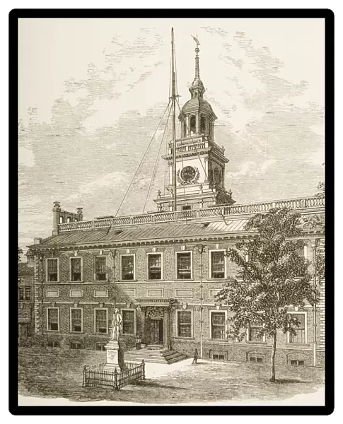 County Court House Or Independence Hall, Philadelphia Pennsylvania In 1870S. From American Pictures Drawn With Pen And Pencil By Rev Samuel Manning Circa 1880