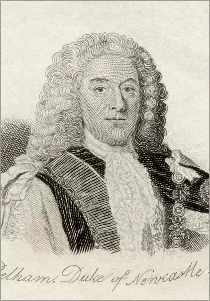 Thomas Pelham Holles 1St Duke Of Newcastle Upon Tyne And Newcastle Under Lyne 1693 - 1768 British Whig Statesman From The Book Crabbs Historical Dictionary Published 1825