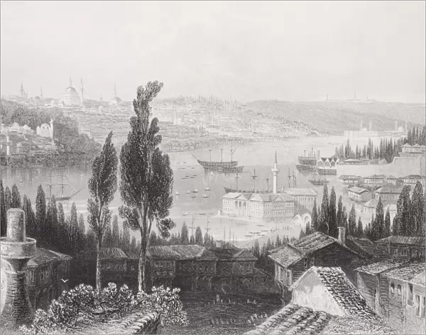 The Arsenal From Pera Turkey By W H Bartlett. From The Book Gallery Of Historical Portraits Published C. 1880