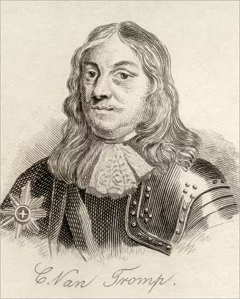 Sir Cornelus Martinus Tromp 1St Baronet, 1629 - 1691. Commander-In-Chief Of The Dutch And Danish Navy. From The Book Crabbs Historical Dictionary Published 1825