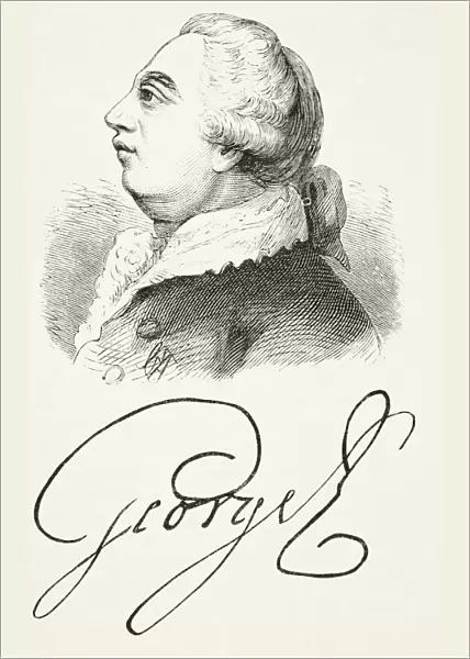 George Iii 1738 To 1820. George William Frederick King Of Great Britain And Ireland And King Of Hanover 1815 To 1820. Portrait And Signature. From The National And Domestic History Of England By William Aubrey Published London Circa 1890