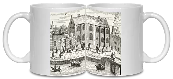Leyden Or Leiden University Holland After A Contemporary Drawing Made Circa 1614 From Science And Literature In The Middle Ages By Paul Lacroix Published London 1878