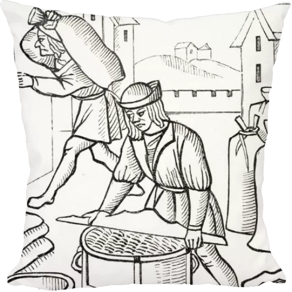 Measurers Of Corn In Paris. After Woodcut From Royal Orders Concerning The Jurisdiction Of The Company Of Merchants And Shrievalty In The City Of Paris Published 1528