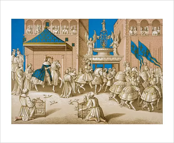Entry Of Charles Vii Into Paris Copy Of A Miniature From Monstrelets Chronicles