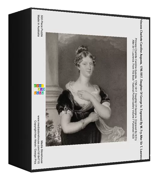 Princess Charlotte Caroline Augusta, 1796-1817. Daughter Of George Iv. Engraved By W. Fry After Sir T. Laurence. From The Book 'National Portrait Gallery Volume I'Published 1830