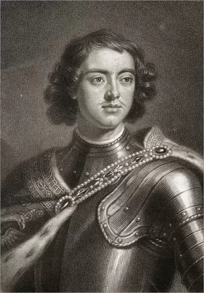 Peter The Great Or Peter I 1672-1725. Tsar Of Russia, 1682-1725 From The Book 'Gallery Of Portraits'Published London 1833