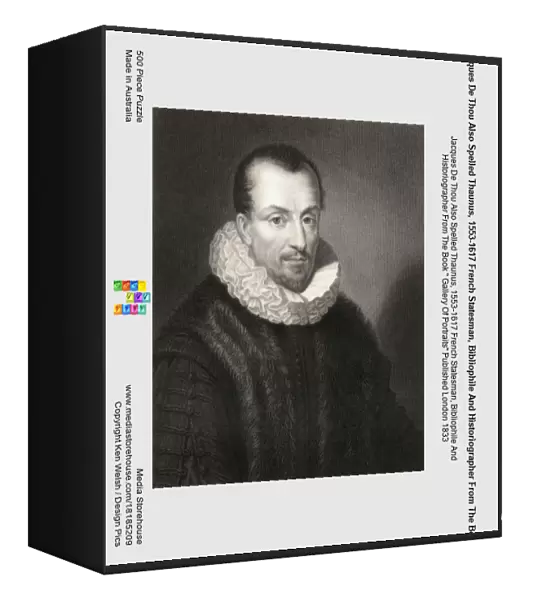 Jacques De Thou Also Spelled Thaunus, 1553-1617 French Statesman, Bibliophile And Historiographer From The Book 'Gallery Of Portraits'Published London 1833