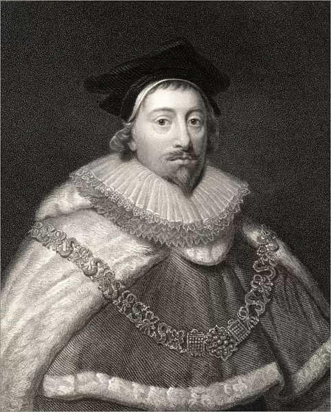 Sir Edward Coke 1552-1634. British Jurist And Politician. From The Book 'Gallery Of Portraits'Published London 1833