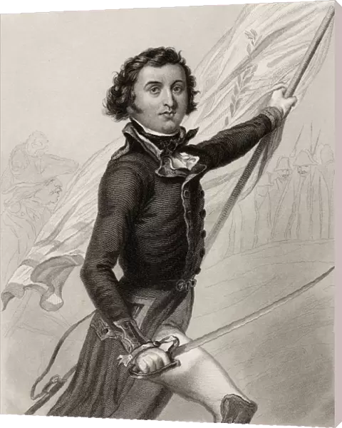 Louis Philippe, 1773-1850. Duke Of Orleans, Duke Of Chartres, King Of The French (1830-1848) As A Volunteer In The French Army. 19Th Century Print Engraved By Freeman After Raffet