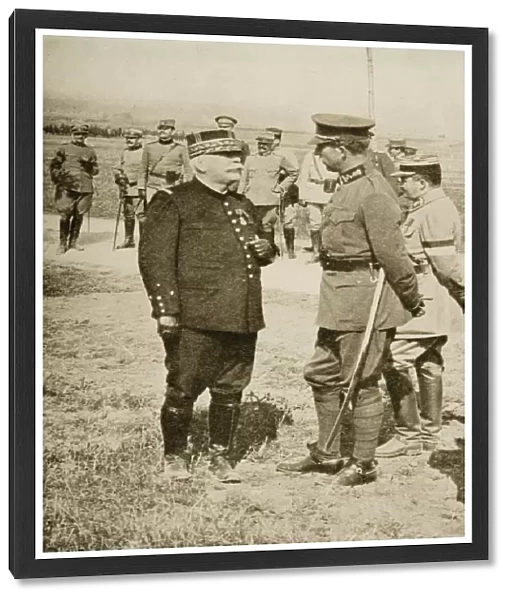 The National Heroes Of France And Belgium: A Meeting At The Front Between General Joffre (On The Left) And King Albert