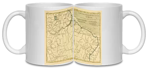 Map Of Northern Brazil, Circa. 1760. From 'Atlas De Toutes Les Parties Connues Du Globe Terrestre 'By Cartographer Rigobert Bonne. Published Geneva Circa. 1760