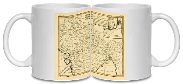 Map Of Northern India, Circa. 1760. From 'Atlas De Toutes Les Parties Connues Du Globe Terrestre 'By Cartographer Rigobert Bonne. Published Geneva Circa. 1760