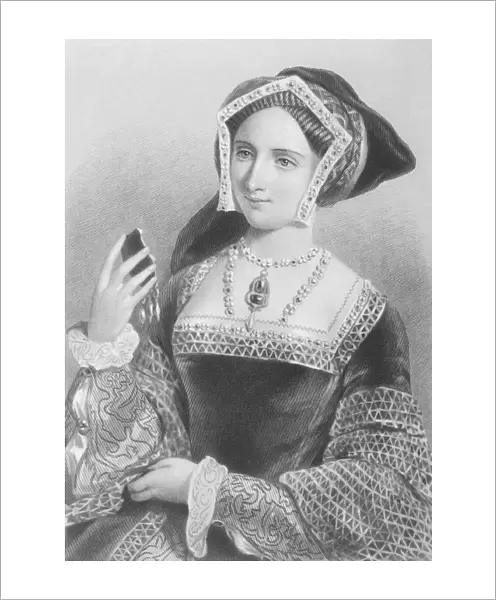 Jane Seymour, 1509-1537. Third Wife Of Henry Viii Of England. Engraved By P. Evles After J. W. Wright. From The Book The Queens Of England, Volume Ii By Sydney Wilmot. Published London Circa. 1890