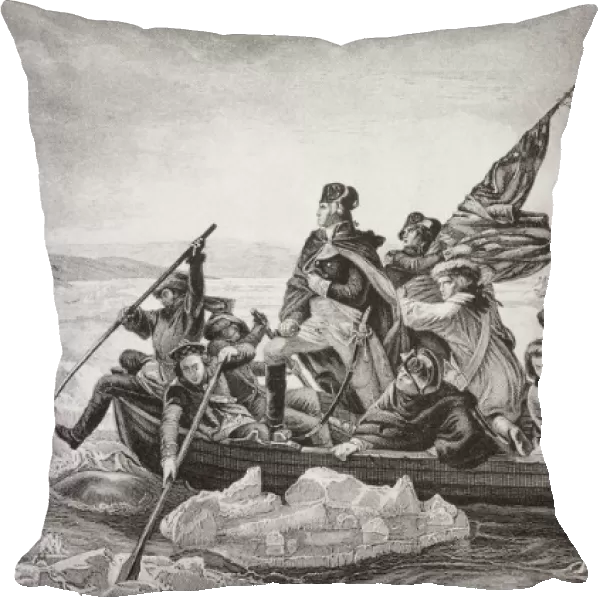 Washington Crossing The Delaware Near Trenton N. J. Christmas 1776. George Washington 1732-1799. First President Of The United States Engraved By F. Merckel After E. Leutze. From The Book 'Illustrations Of English And Scottish History'Volume Ii