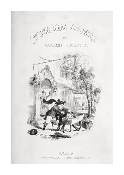 Title Page Illustgration From The Charles Dickens Novel The Pickwick Papers By H. K. Browne Known As Phiz