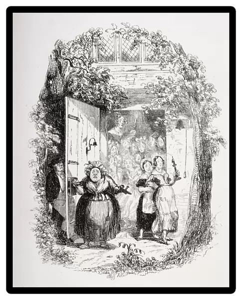 The Unexpected Breaking Up Of The Seminary For Young Ladies. Illustration From The Charles Dickens Novel The Pickwick Papers By H. K. Browne Known As Phiz