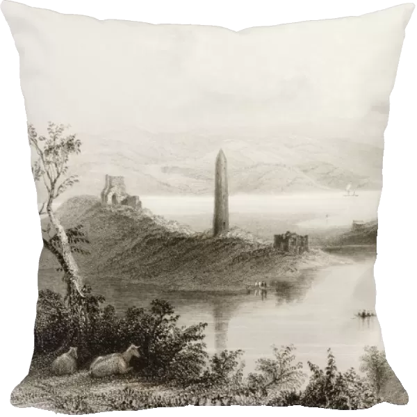 Devenish Island, Loch Erne, County Fermanagh, Ireland. Drawn By W. H. Bartlett, Engraved By J. C. Armytage. From 'The Scenery And Antiquities Of Ireland'By N. P. Willis And J. Stirling Coyne. Illustrated From Drawings By W. H. Bartlett. Published London C. 1841