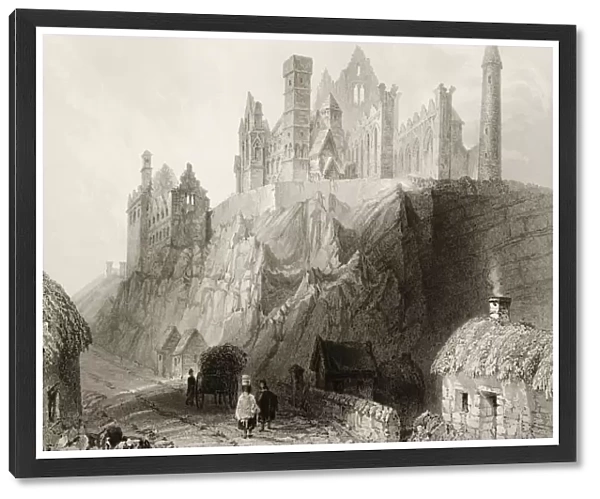 Rock Of Cashel, Connemara, County Galway, Ireland. Drawn By W. H. Bartlett, Engraved By T. Turnbull. From 'The Scenery And Antiquities Of Ireland'By N. P. Willis And J. Stirling Coyne. Illustrated From Drawings By W. H. Bartlett. Published London C. 1841
