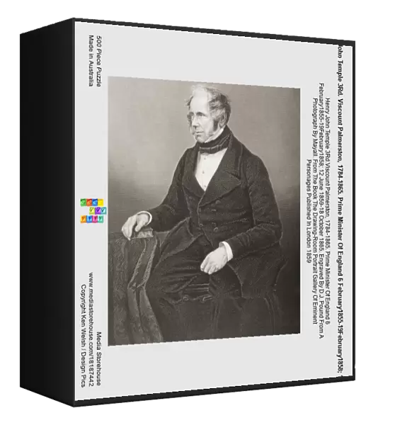 Henry John Temple 3Rd. Viscount Palmerston, 1784-1865. Prime Minister Of England 6 February1855-19February1858; 12 June 1859-18 October 1865. Engraved By D. J. Pound From A Photograph By Mayall. From The Book The Drawing-Room Portrait Gallery Of Eminent Personages Published In London 1859