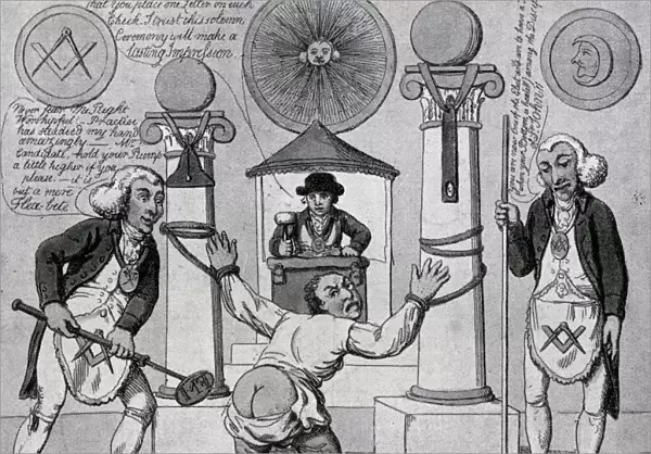 How To Make A Mason. English Anti Masonic Caricature From 1800 From The Book The Freemason By Eugen Lennhoff Published 1932