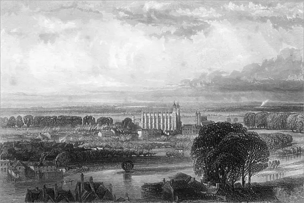 Eton Seen From Windsor Castle Terrace From Memoirs Of Eminent Etonians By Sir Edward Creasy Published London 1876