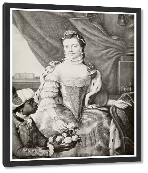 Charlotte Of Mecklenburg-Strelitz 1744 To 1818. Queen-Consort Of United Kingdom As Wife Of King George Iii. From The Book Buckingham Palace, Its Furniture, Decoration And History By H. Clifford Smith, Published 1931