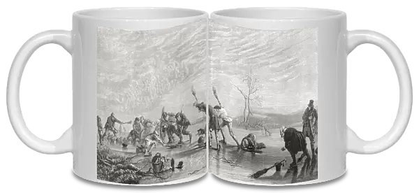 Curling In The 19Th Century. From The Book Scottish Pictures Drawn With Pen And Pencil By Samuel G. Green Published 1886