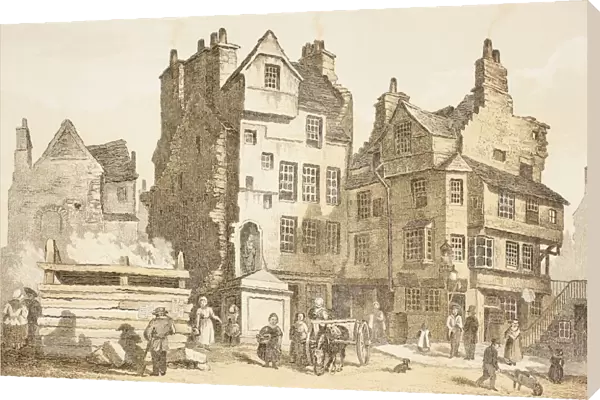 Netherbow House, Edinburgh, Scotland, As It Was In 1843. Tradition Says John Knox Lived In It. From The Scots Worthies According To Howies Second Edition, 1781. Published 1879