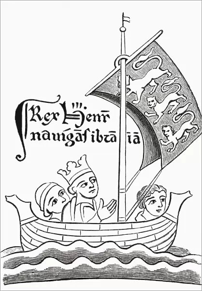 Henry Iii Sailing To Brittany In 1230 After The Drawing By Matthew Paris. Henry Iii, 1207 To 1272. Son And Successor Of John As King Of England. From The Book Short History Of The English People By J. R. Green, Published London 1893
