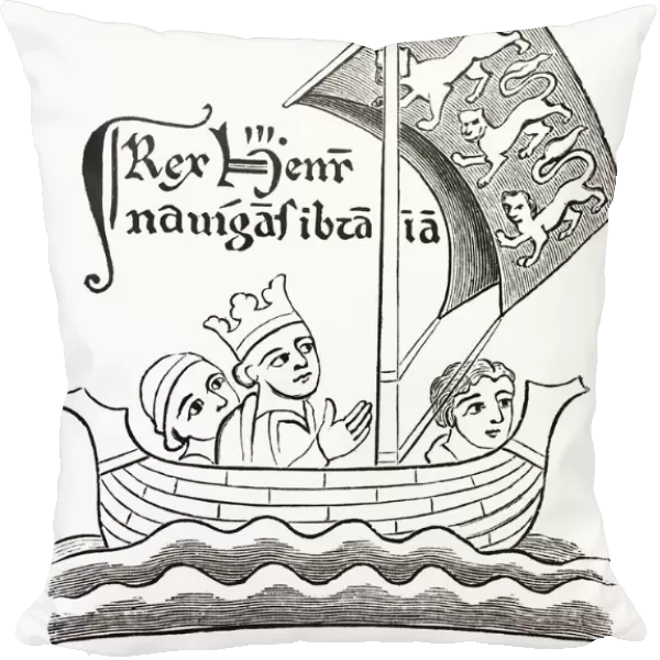 Henry Iii Sailing To Brittany In 1230 After The Drawing By Matthew Paris. Henry Iii, 1207 To 1272. Son And Successor Of John As King Of England. From The Book Short History Of The English People By J. R. Green, Published London 1893
