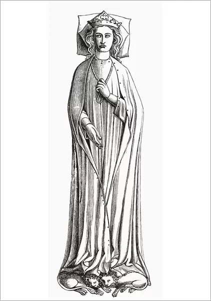 Eleanor Of Castile, 1241 To 1290. First Queen Consort Of Edward I Of England. From The Book Short History Of The English People By J. R. Green, Published London 1893