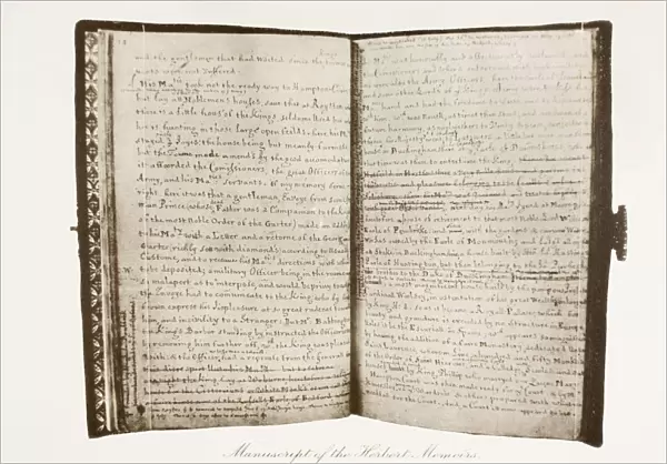 Manuscript Of The Threnodia Carolina Or Memoirs Of The Two Last Years Of The Reign Of King Charles I, By Sir Thomas Herbert. From Memoirs Of The Martyr King By Allan Fea Published 1905