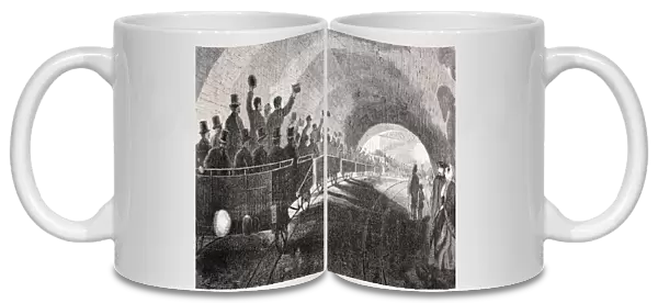 Trial Run Of Train In London Underground In 1862. From El Museo Universal, Published Madrid 1862