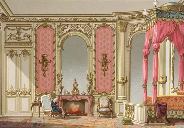 A Bedroom Designed By Constant, The Kings Architect, In The Apartment Of The Duchess Of Orlean In The Palais-Royal. From Xviii Siecle Institutions, Usages Et Costumes, Published Paris 1875
