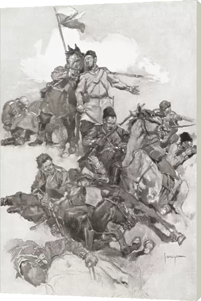 Cossacks Fighting In Hollow Square Formation. From The Century Illustrated Monthly Magazine, May To October 1904