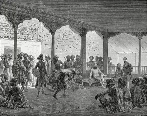 The Court Of The Gaekwad, The Ruling Prince Or Maharaja Gaekwad Of Baroda, India, In The 19Th Century. From El Mundo En La Mano, Published 1878