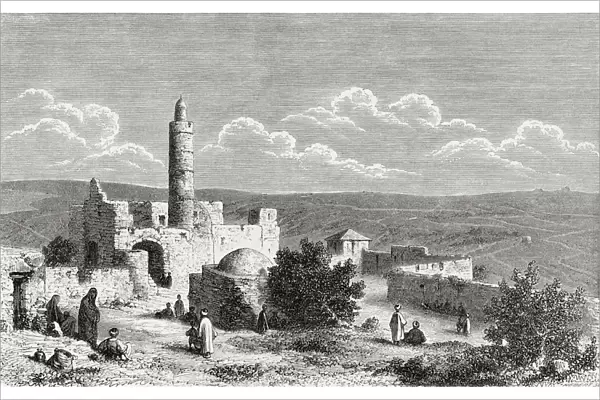 The Tower Of David, Ancient Citadel Located Near The Jaffa Gate Entrance To The Old City Of Jerusalem, Palestine In The 19Th Century. From El Mundo En La Mano Published 1875