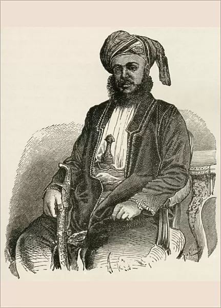 Sayyid Barghash Bin Said Al-Busaid, 1837 To 1888. Second Sultan Of Zanzibar, East Africa. From The Worlds Inhabitants By G. T. Bettany Published 1888