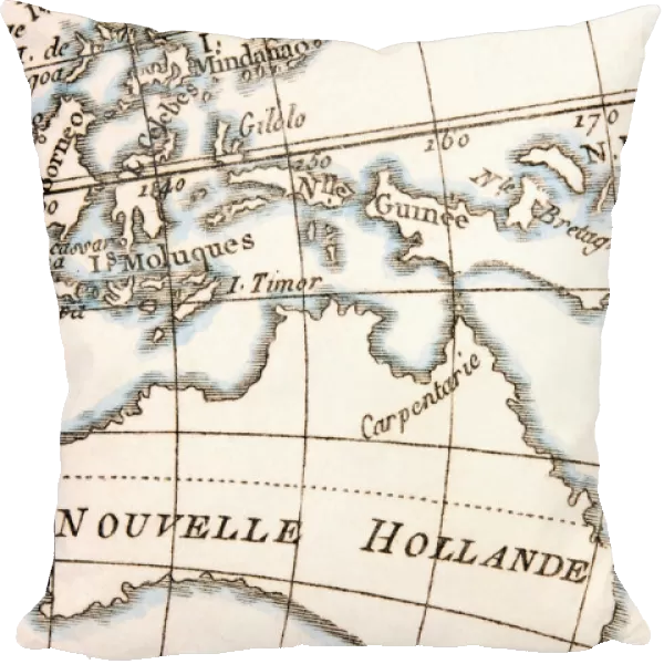 Australia Circa 1760. From Atlas De Toutes Les Parties Connues Du Globe Terrestre By Cartographer Rigobert Bonne Published Geneva Circa 1760
