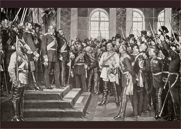 The Proclamation Of William I As German Emperor In The Hall Of Mirrors At Versailles, France January 18, 1871. William I, Aka Wilhelm I, 1797
