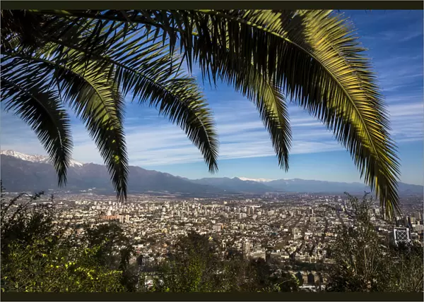 Overview of Santiago from Cerro San Cristobal, Bellavista District, Santiago, Chile