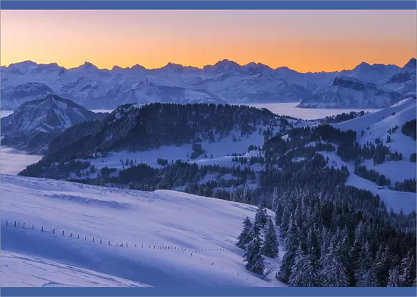 Sunrise from Rigi, Rigi Kulm, Lucerne, Arth, Canton Schwyz, Switzerland