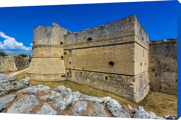 The imposing fortification of the Otranto Castle in Otranto in Puglia, Italy