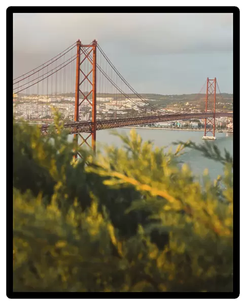 25 de Abril Bridge crossing the Tagus River, Lisbon, Estremadura, Portugal