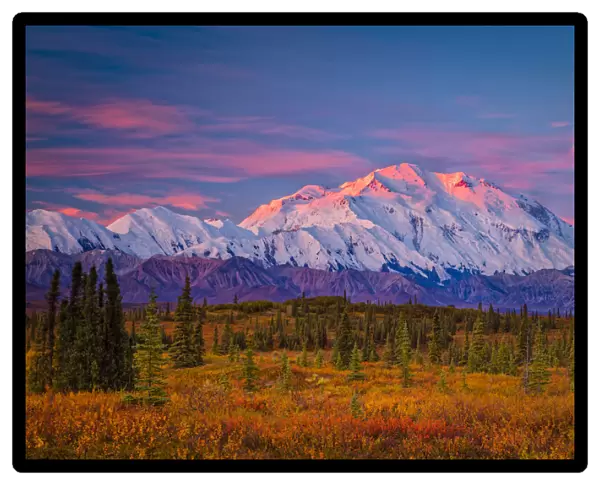 Mount Denali (McKinley) at sunrise, Denali National Park & Preserve, Alaska, USA