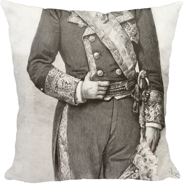 Cristobal Colon de la Cerda y Gante, XIII Duke of Veragua, 1837 - 1910. Spanish politician, Minister of Development and Minister of the Navy. From La Ilustracion Espanola y Americana, published 1892
