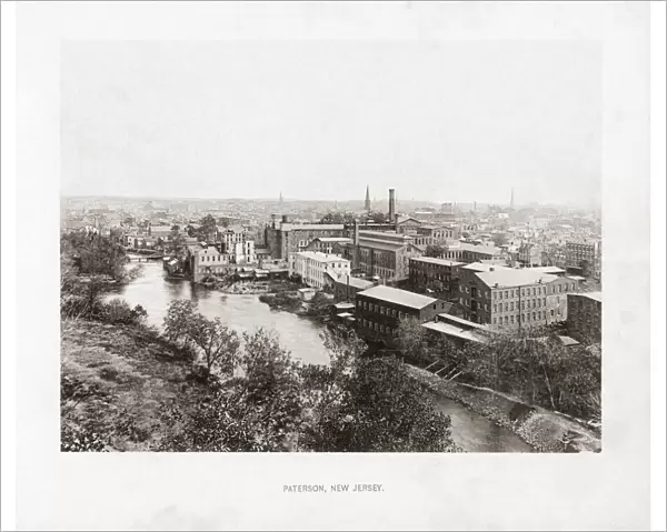 Paterson, New Jersey, USA in the 1890 s. From the book The United States of America - One Hundred Albertype Illustrations From Recent Negatives of the Most Noted Scenes of Our Country, published 1893; Paterson, New Jersey, United States of America