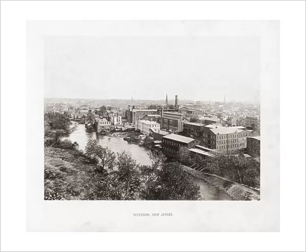 Paterson, New Jersey, USA in the 1890 s. From the book The United States of America - One Hundred Albertype Illustrations From Recent Negatives of the Most Noted Scenes of Our Country, published 1893; Paterson, New Jersey, United States of America